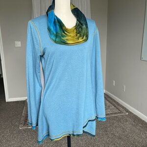 Parsley & Sage Boho Cowl Neck Knit Long Sleeve Tunic Top Size Small Artsy